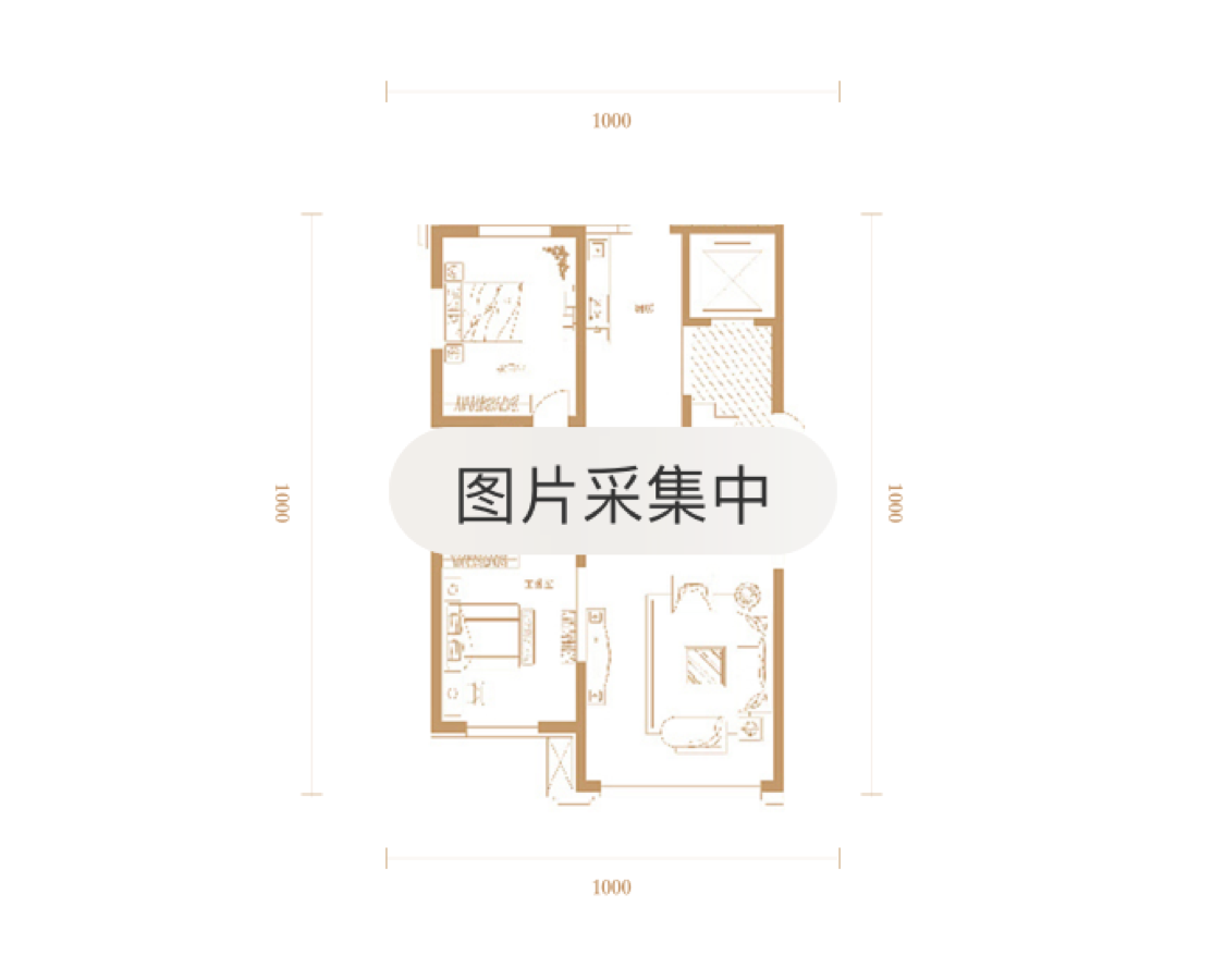 光明悦2室2厅2卫户型图